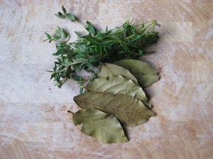 Bay leaves and thyme are essential to this dish.