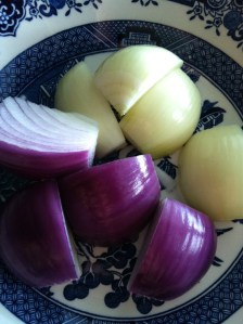 They're different colours, but only because that's what was in the cupboard.