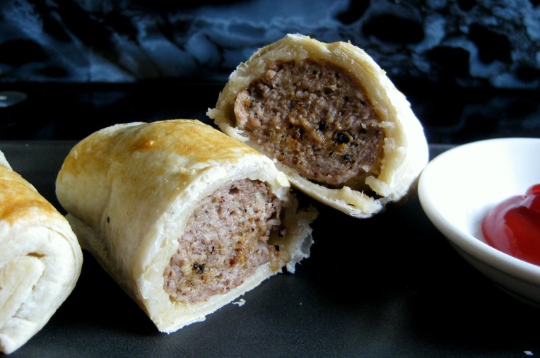 Lamb sausage rolls.